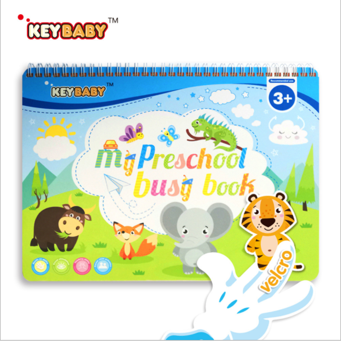 Custom printed Children's early education flip book interactive sticker book transparent gum polka dot Velchino quiet book