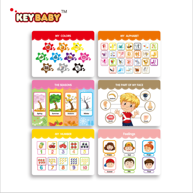 Custom printed Children's early education flip book interactive sticker book transparent gum polka dot Velchino quiet book