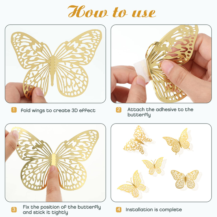 Wholesale Home Wall Decorate 12pcs Set Valentine's Day Happy Wedding Party Background Decorations 3d Butterfly Wall Sticker