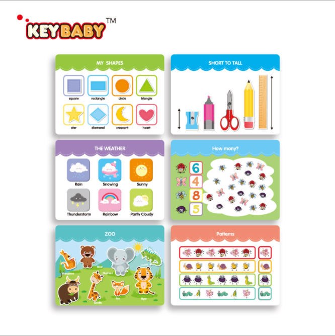 Custom printed Children's early education flip book interactive sticker book transparent gum polka dot Velchino quiet book