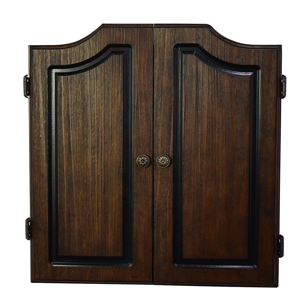 Solid wood dartboard cabinet with bristle dartboard and dart set