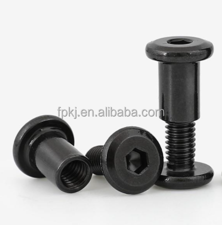 flat head screws nickle/black bed/chair lock hex socket connector furniture bolts