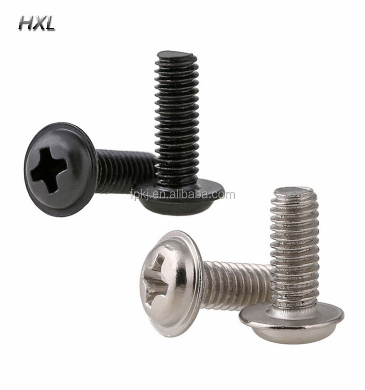 DIN967 din 967 M3 m4 m5 Cross Recessed Pan Head Screws With Collar Phillips Machine screw flange Washer Head Screws