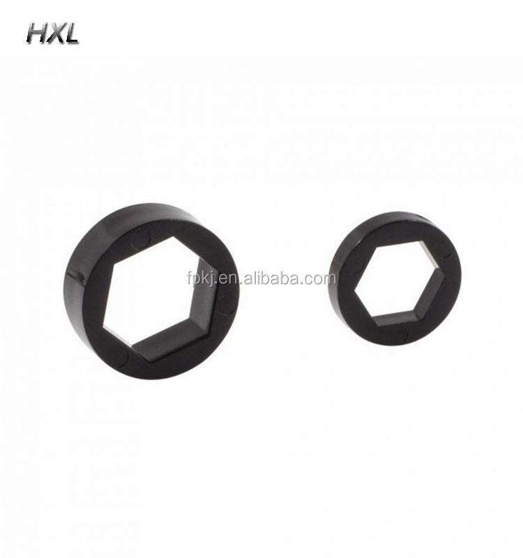 custom various types black POM Delrin flat inside hexagonal hole washer hex socket round plastic washers