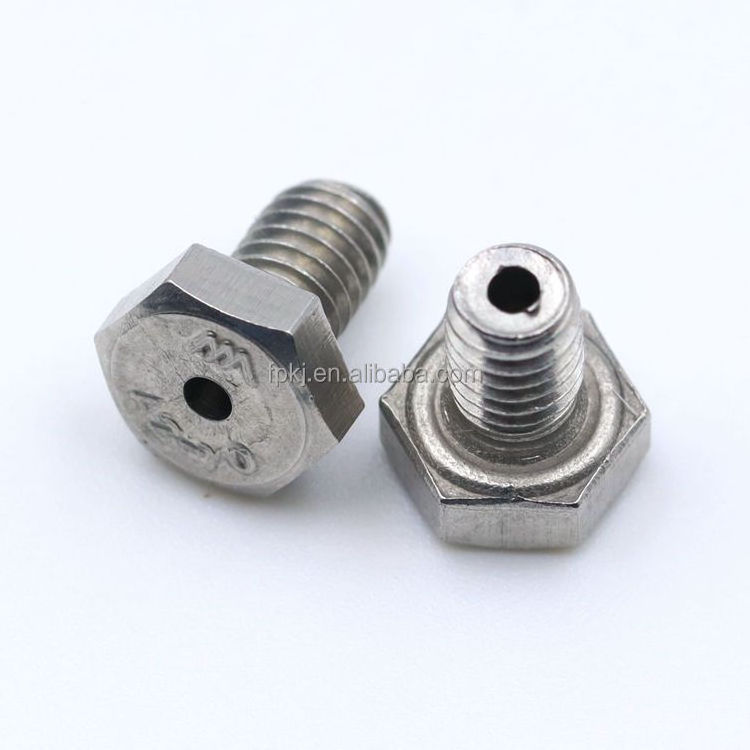 Custom fastener hex head thread lock bolt pin long shaft bolt with cotter pin hole