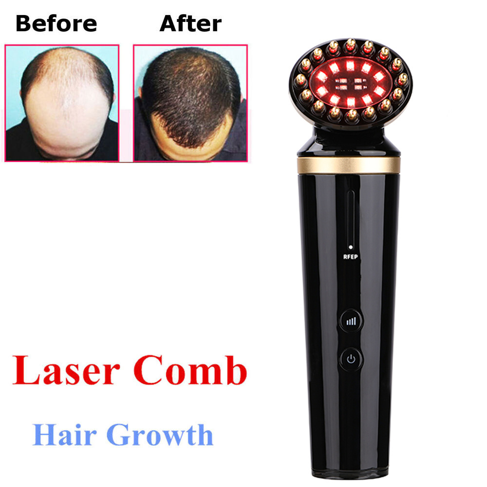 Ems Rf Luxury Plasma Red Light Electric Anti-Hair Loss Laser Hair Massage Comb Hair Therapy