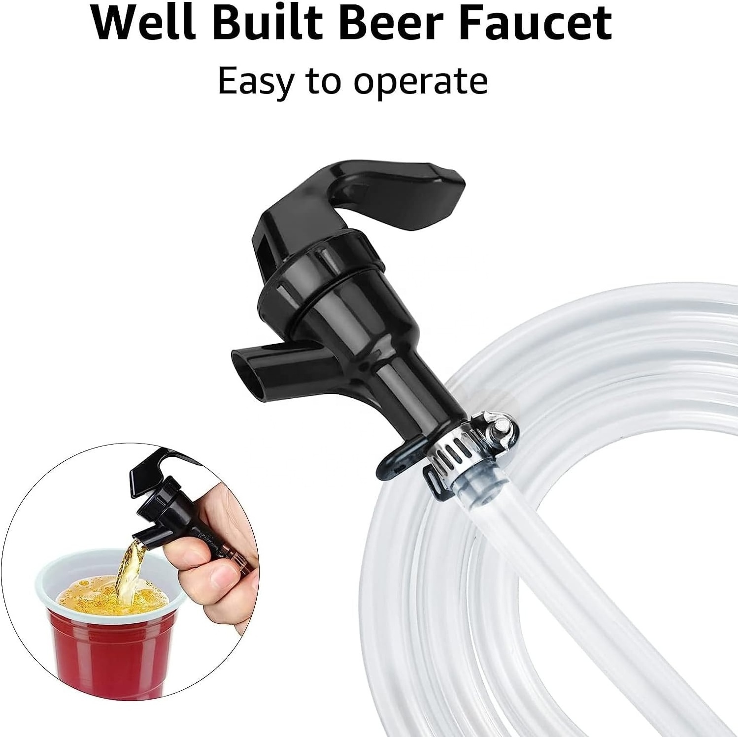 Ball Lock Picnic Tap Faucet Ball Lock 3ft Beer Line Assembly Liquid  for Corny Ball Lock Keg Dispensing Beer No Leak