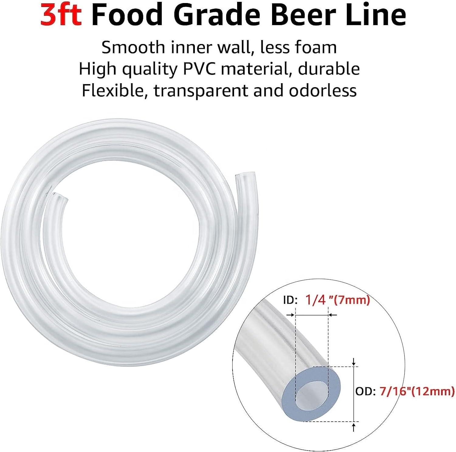 Ball Lock Picnic Tap Faucet Ball Lock 3ft Beer Line Assembly Liquid  for Corny Ball Lock Keg Dispensing Beer No Leak