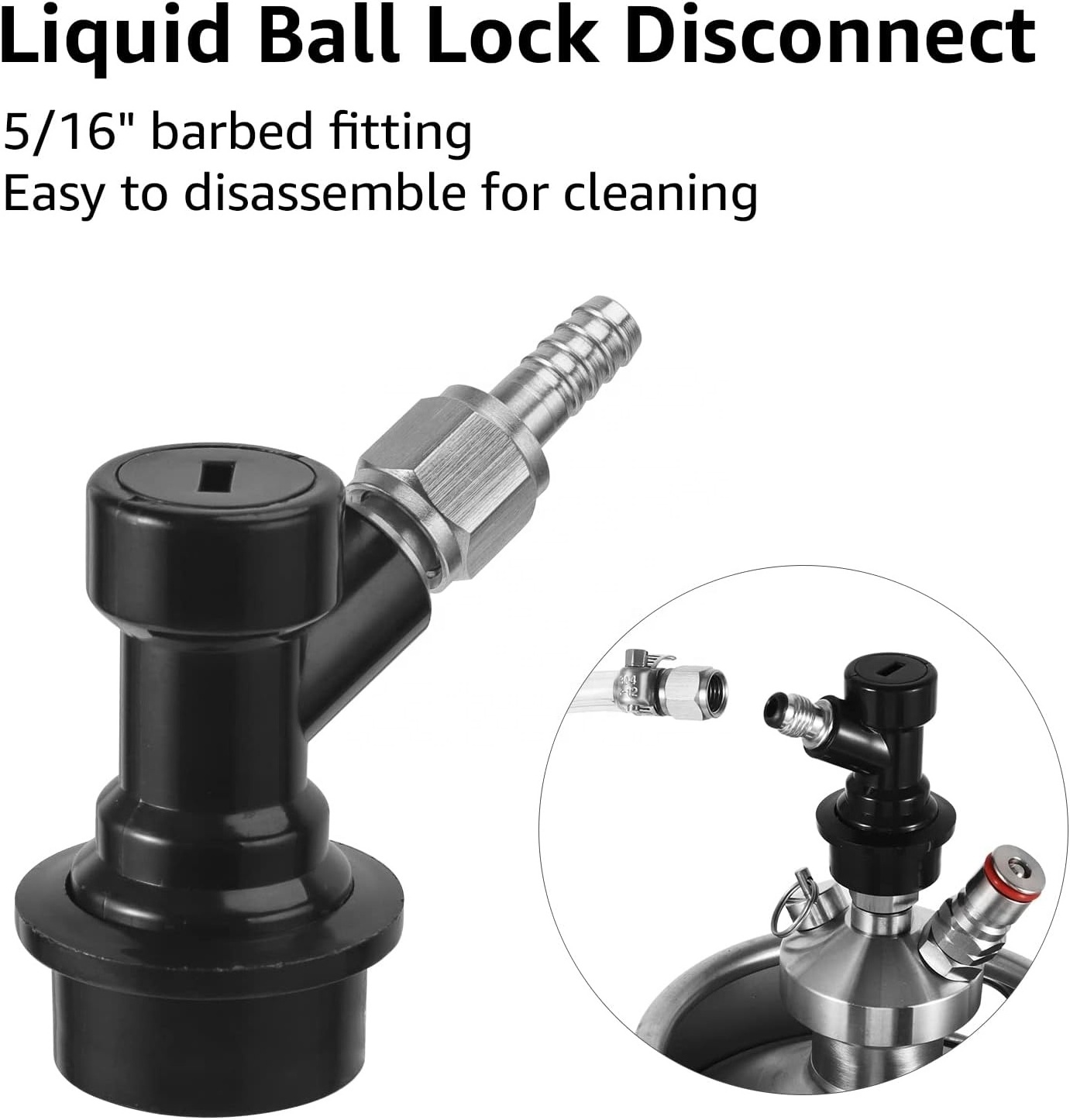 Ball Lock Picnic Tap Faucet Ball Lock 3ft Beer Line Assembly Liquid  for Corny Ball Lock Keg Dispensing Beer No Leak