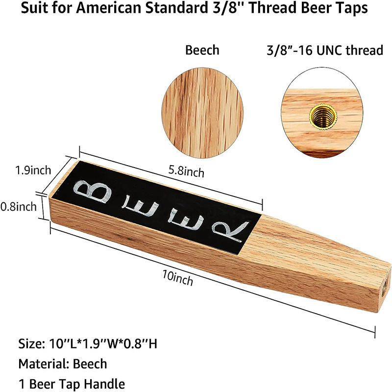 Personalized Beer Handle Home Brew Wooden Engraved Tap Handle, Reusable Chalkboard DIY Craft Beer Faucet Handles Bar Decor