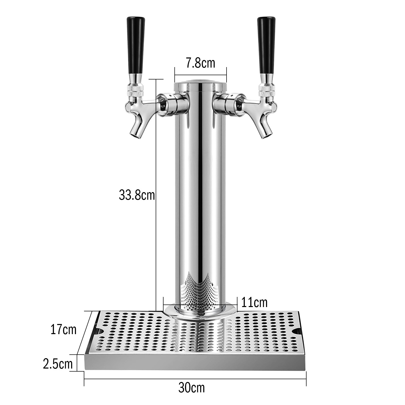 Double Tap Beer Conversion Kit, Stainless Steel Keg Tower Beer Conversion With Dual Gauge Regulator D System Keg Coupler