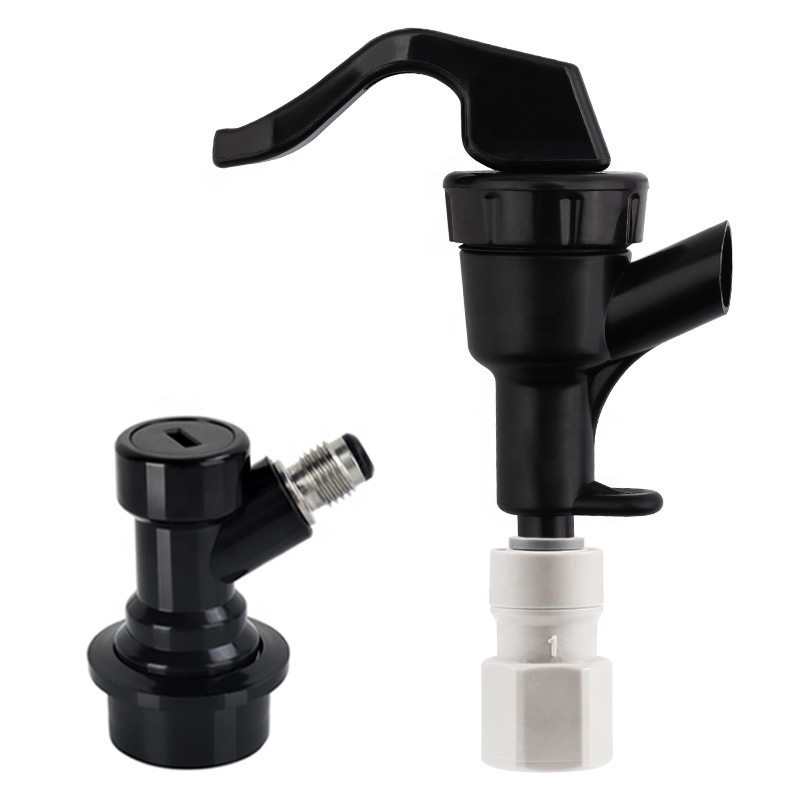 Picnic Beer Faucet, Plastic Picnic Beer Liquid Dispenser Beer Beverage Tap Faucet with Quick Connect for Outdoor Party Barbecue