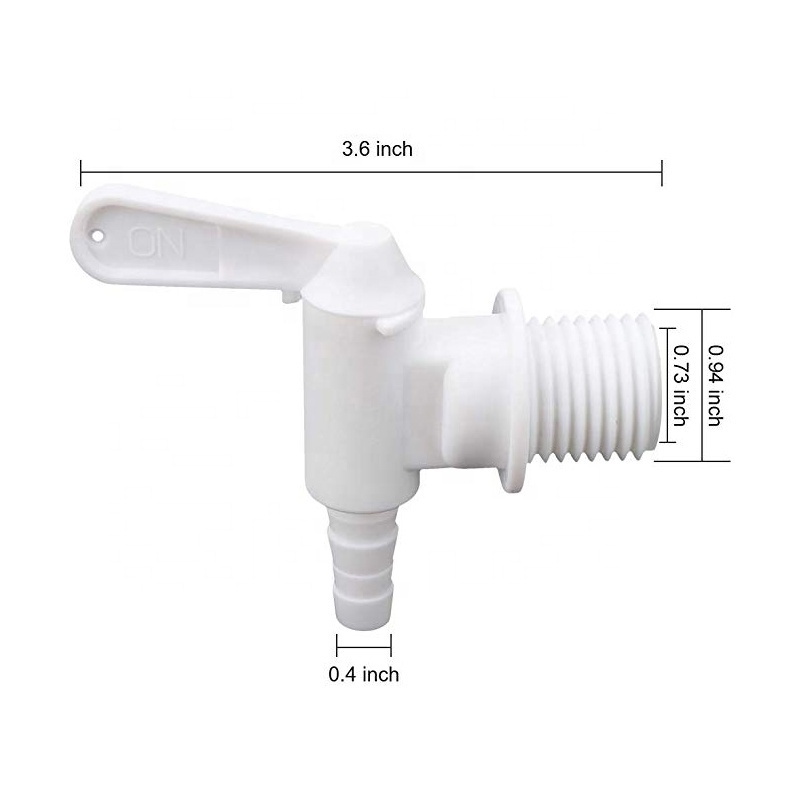 Beer Brewing Bottled Stopper Filler Outlet Bucket White Plastic Faucet with 3/8 Inch Barb for Home Beer Brewing