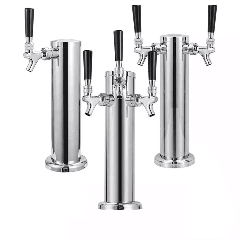 Stainless Steel Single/Double/Triple Tap Draft Beer Tower Brewing Draft Beer Dispenser Tap Tower for Sale