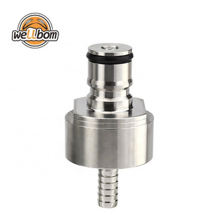 304 Stainless Carbonation Cap w/ 5/16" Barb, Ball Lock Type, fit soft drink PET bottles, Homebrew Kegging