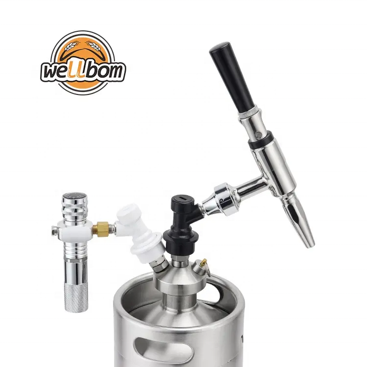 5 Liter Beer Keg Growler Homebrew Stainless Steel Beer Barrel Mini Nitro Coffee Keg with Nitrogen Coffee Dispenser Kit