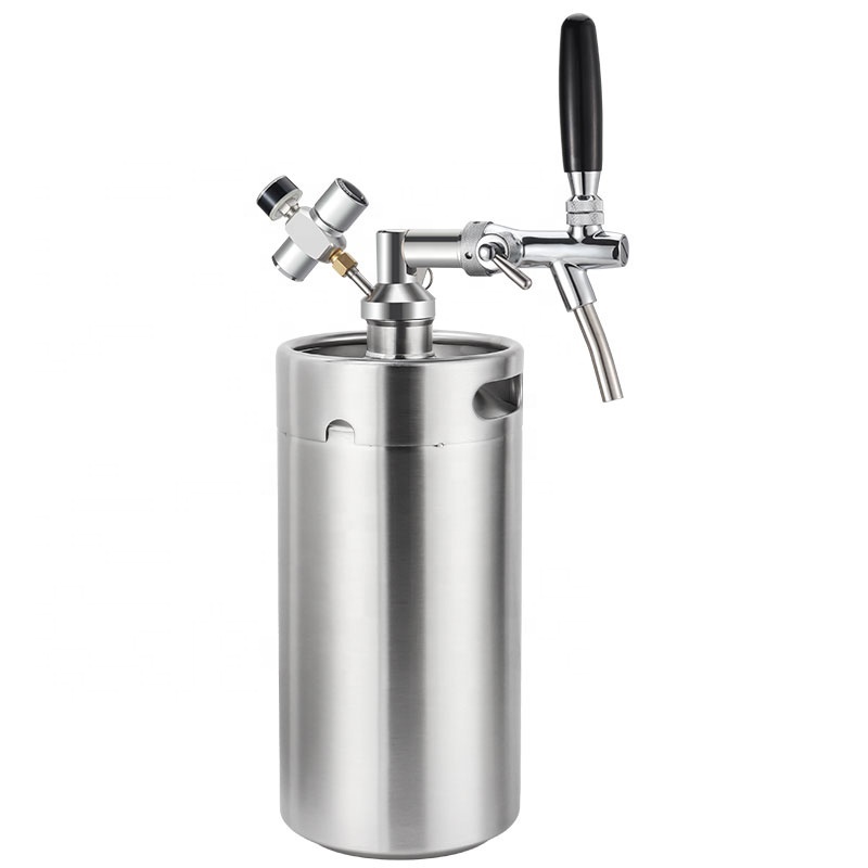 Stainless Steel Beer Barrel Keg Portable Homebrew Draft Beer Keg Dispenser Kit with sleeves and custom logo