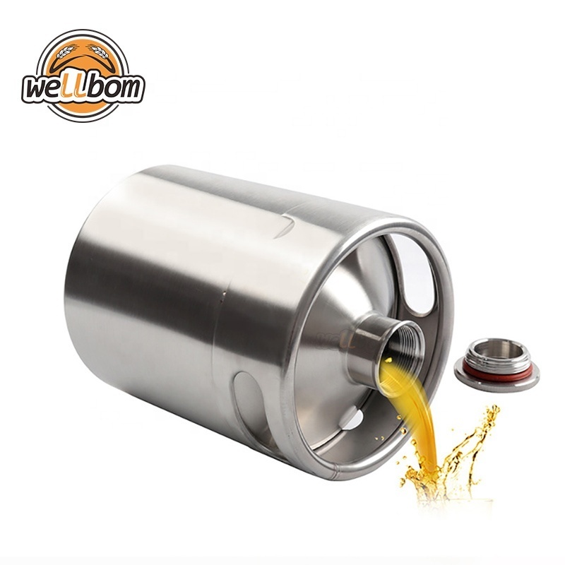 Homebrew Stainless Steel 304 Beer Keg 2L 3.6L 4L 5L 10L Mini Draft Beer Growler Beer Barrels with Sleeves and CUSTOM LOGO