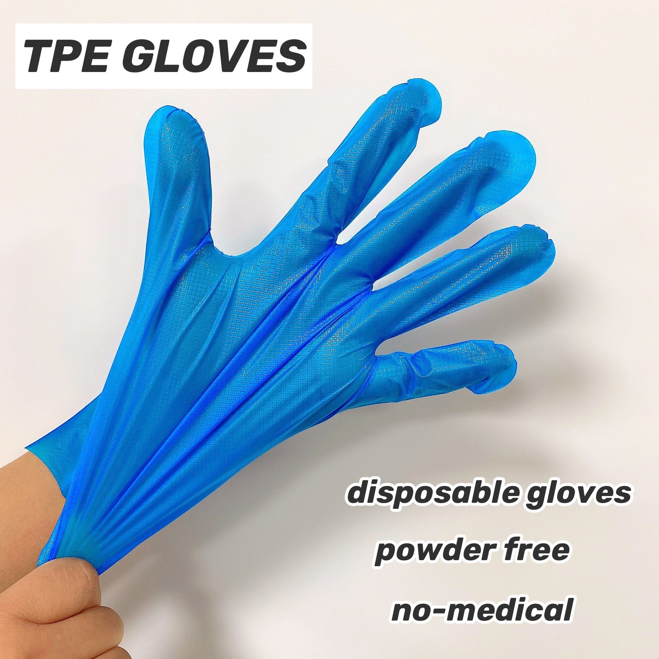 Disposable TPE Plastic Gloves for Kitchen Food handling cleaning Blue White Black