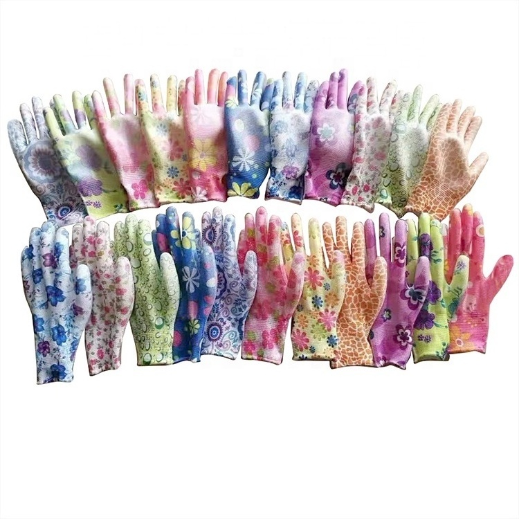 Colorful nitrile lady/kid outdoor garden gloves wholesale