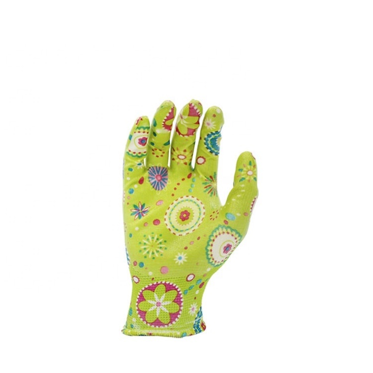 Colorful nitrile lady/kid outdoor garden gloves wholesale