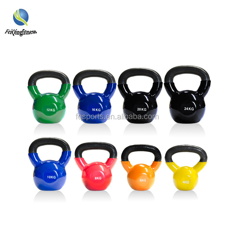 Adjustable Kettlebell 6kg 8kg 10kg 24kg 32kg Vinyle Kettle Bell Workout Exercise Gym Weight Colorful Competition Kettlebell