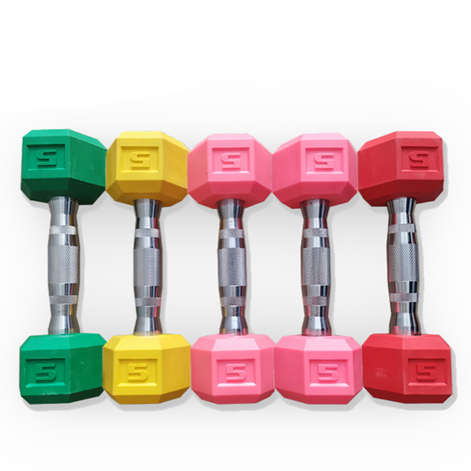 Hot Cheap Wholesale Custom Rubber Coated Hex Dumbbell Home Gym Power Training Dumbbell Set In LBS