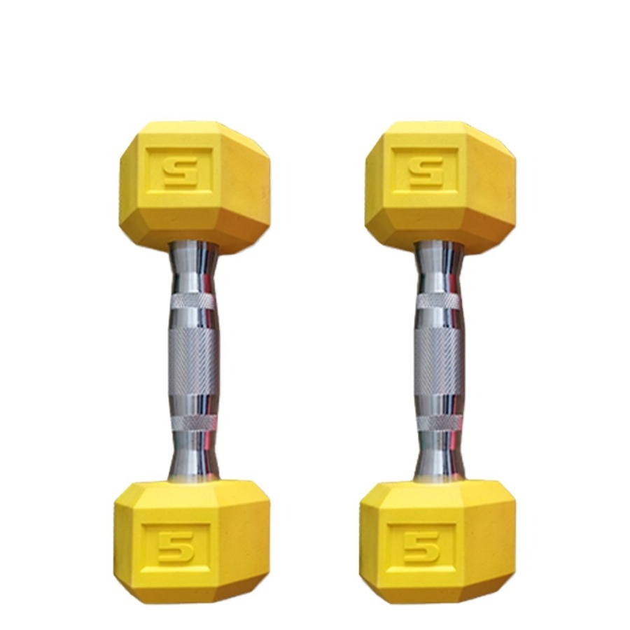 Hot Cheap Wholesale Custom Rubber Coated Hex Dumbbell Home Gym Power Training Dumbbell Set In LBS