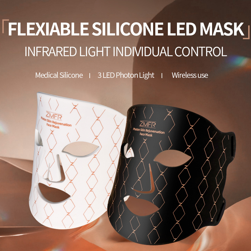 240 Diodes Slight Silicone Led Facial Masks 4 Color Face Skin Beauty Red infrared Led Light Therapy Mask