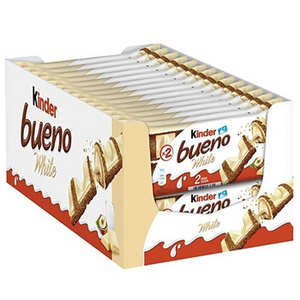 Kinder Bueno White Bars, Box of 30 White Chocolate, Hazelnut & Wafer Bars