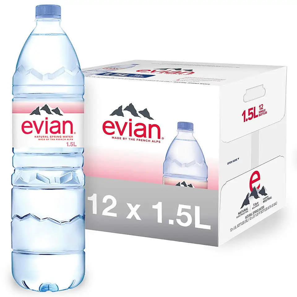 Pure Healthy  Evian Natural Mineral Water