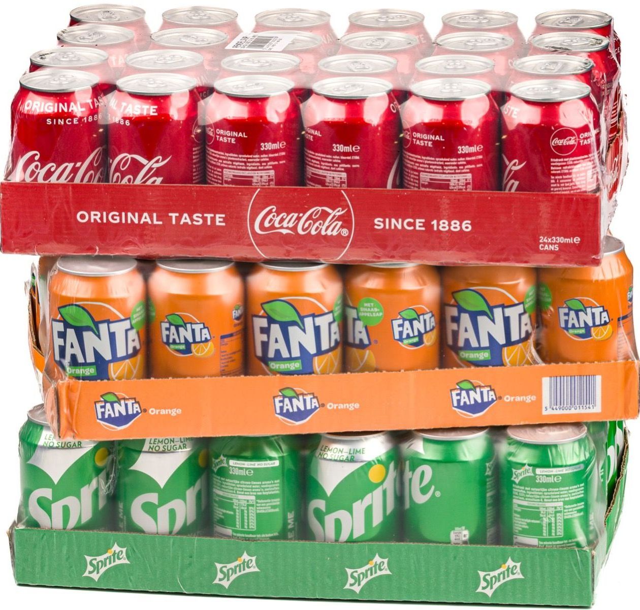 Coca Cola 330ml -  Spirit 330ml -  Fanta 330ml - Pepsi 330ml - all types of Soft drinks