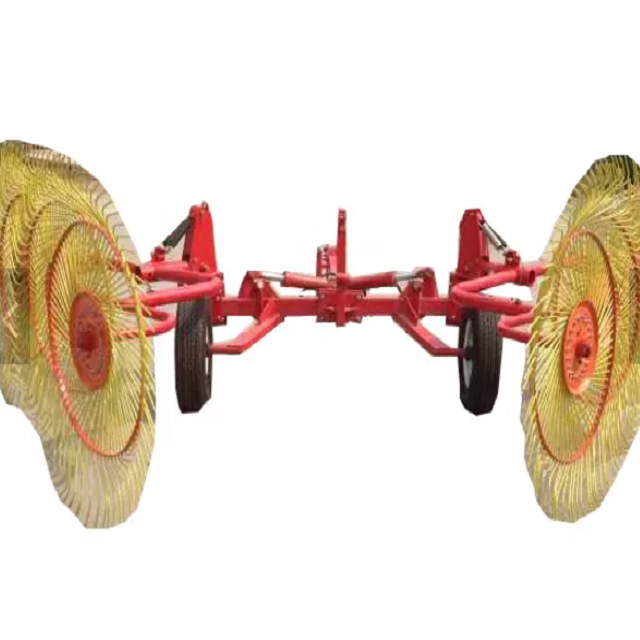 ANON rotary hay rake with 2 heads mini 3 Point Single Rotary hay rake for square baler rotary hydraulic hay rake