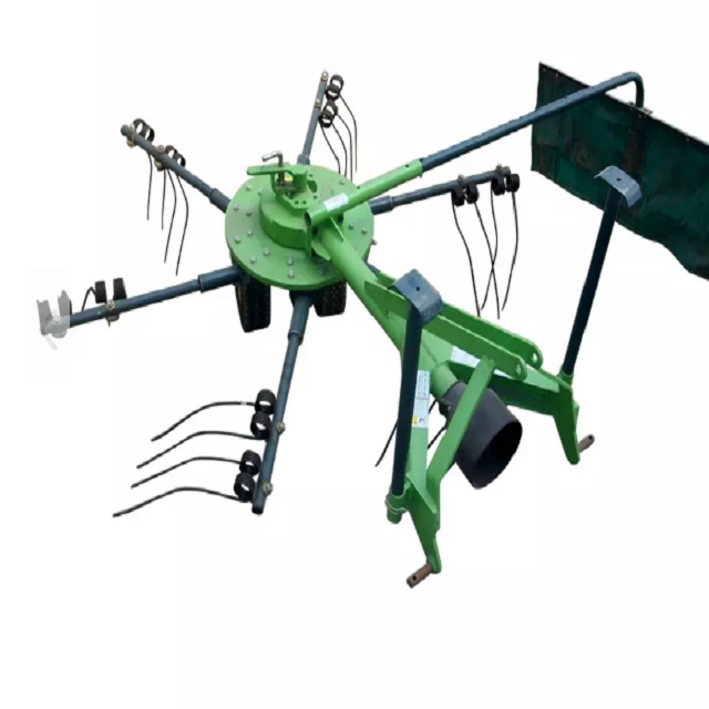 ANON rotary hay rake with 2 heads mini 3 Point Single Rotary hay rake for square baler rotary hydraulic hay rake