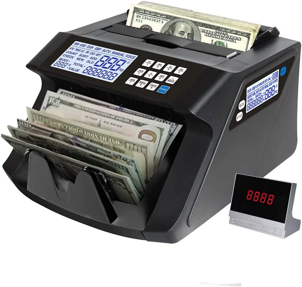 Hot Sale Money Detector Banknote Money Counter 5800D UV/MG detector de billete falso LCD Display Note Counting Machine