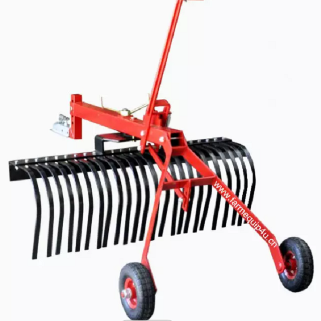 ANON rotary hay rake with 2 heads mini 3 Point Single Rotary hay rake for square baler rotary hydraulic hay rake