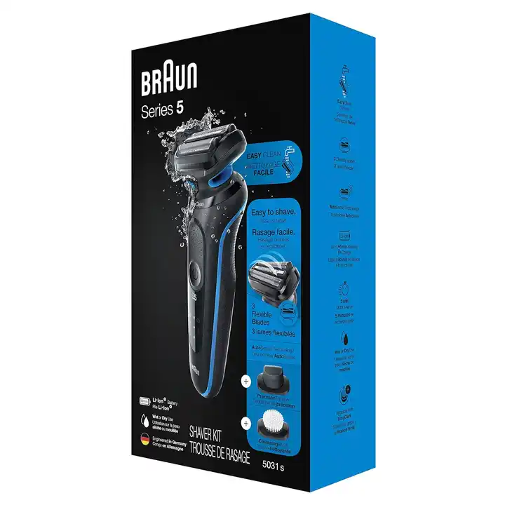 Braun Series 5 5031s Electric Shaver with Precision Trimmer and Cleansing Brush Attachments, Wet & Dry for sale