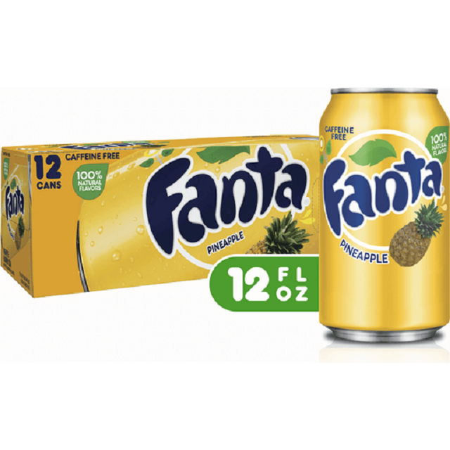 Carbonated Drinks Fanta 330ml Soft Drink Santa Pineapple 8 % Brix from US;1945 0.25 L Normal Bottle,can (tinned) Packaging