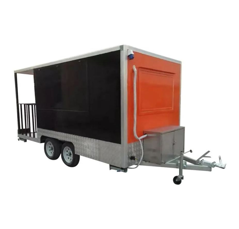 TUNE Contenedor Food Truck with AC Roof Food Kiosk Trailer Carts with Griddle Deck Pavilion