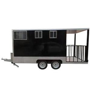 TUNE Contenedor Food Truck with AC Roof Food Kiosk Trailer Carts with Griddle Deck Pavilion