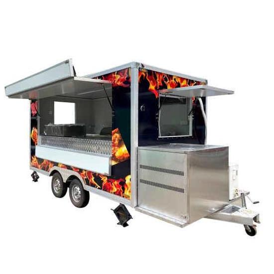 Best Selling Food Trailer Mobile Fast Food Concession Truck Ice Cream Roll Cart Trailer Mobile Hot Dog Food Vending Truck