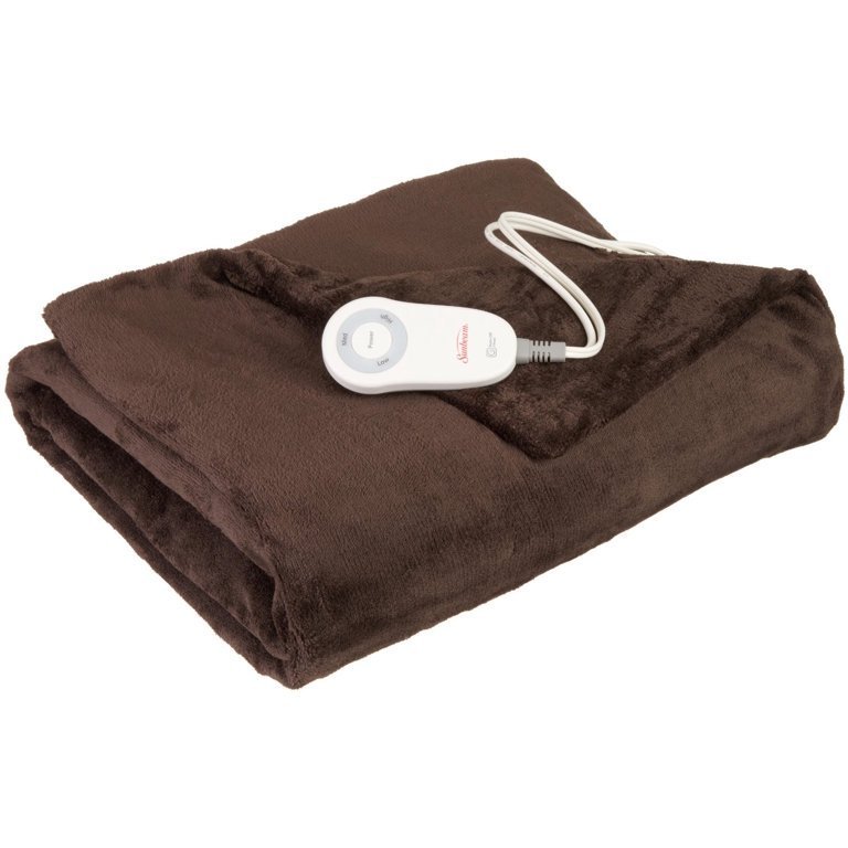 Electric Heating Blanket 120cm Size 120W Plain Winter Travel Technics Switch Off Double Side Extra Soft