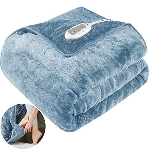 Electric Heating Blanket 120cm Size 120W Plain Winter Travel Technics Switch Off Double Side Extra Soft