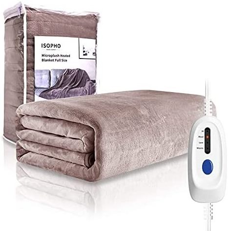 Electric Heating Blanket 120cm Size 120W Plain Winter Travel Technics Switch Off Double Side Extra Soft