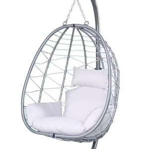 Wholesale Top Quality Metal Frame 2 Seater Rattan Wicker Swing Chair with Cushions