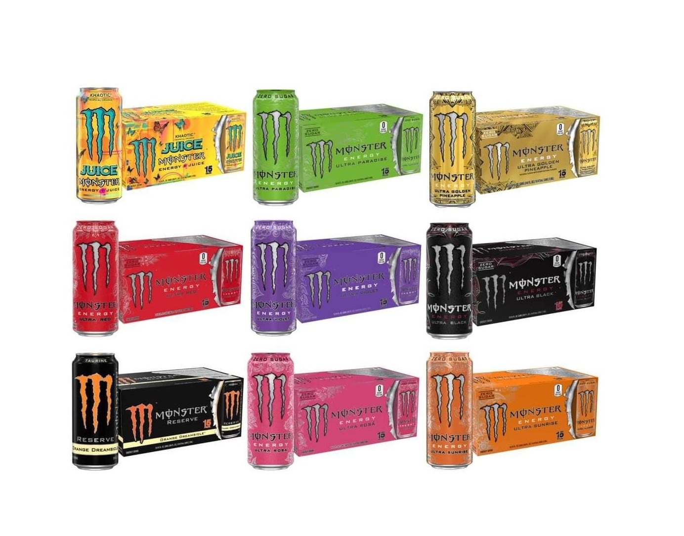 Premium Quality MMonster-Energy Drink All Flavors Available (Pack of 24) Energy Drink 500ml in Bulk