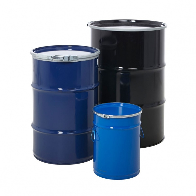 Top Metal Drums & Barrels available in open-top, tighthead and screw cap-options-Sizes range from 25 litres to 210 litres