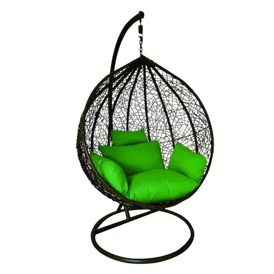 Outdoor Double Seat Garden Furniture Rattan Patio Swings Hanging Egg Chair with Stand