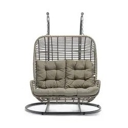 Outdoor Double Seat Garden Furniture Rattan Patio Swings Hanging Egg Chair with Stand