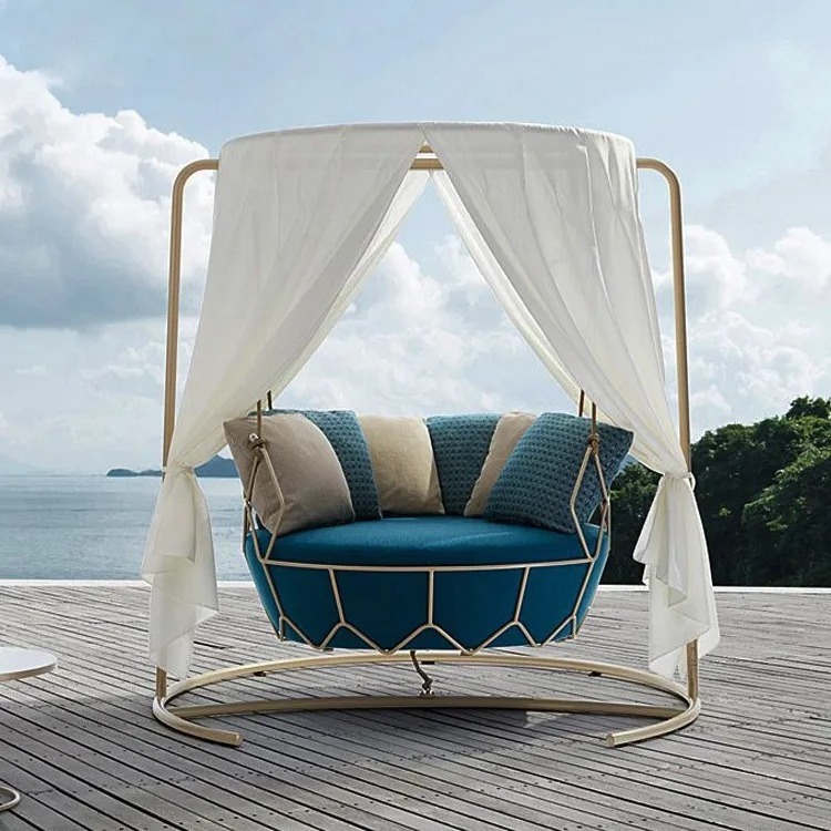 Frame Woven Rope Hanging Hot Selling Recliner Chair Indoor & Outdoor Rocking Chair KD Structure Chair